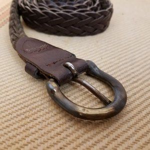 Vintage Braided Brown Leather Belt